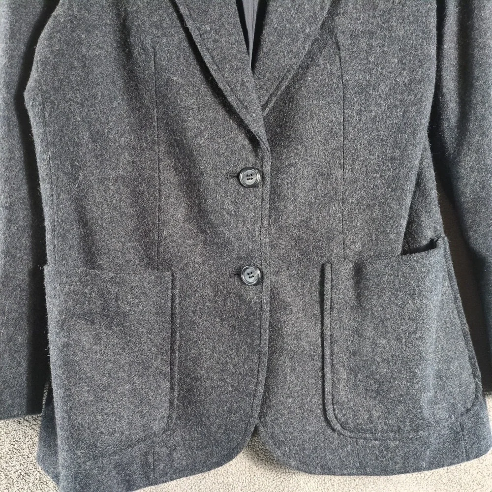 Marsala Fine Fashion Sports Wear Charcoal Gray Wool Blend Blazer Jacket Size 7/8
